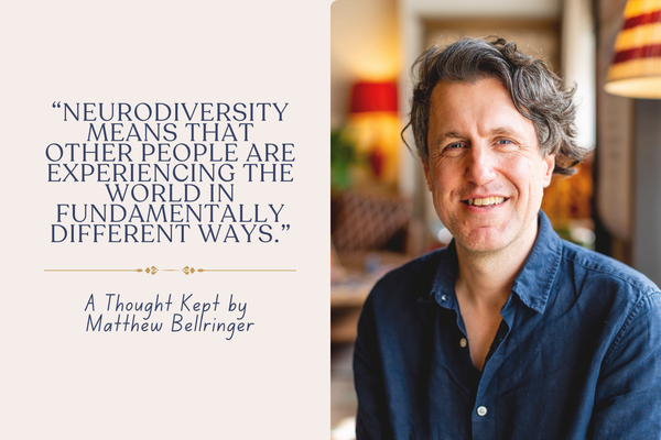 A quote which says "Neurodiversity means that other people are experiencing the world in fundamentally different ways"